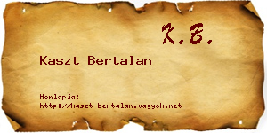 Kaszt Bertalan névjegykártya