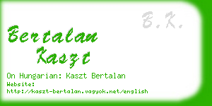 bertalan kaszt business card